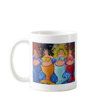 Four Chubby Mermaids Coffee Mugs