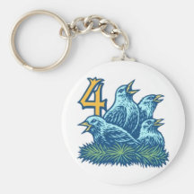 Four Colly Birds Key Chains