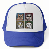 Four Color Owls (dark) Trucker Hat