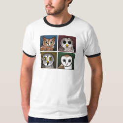 Four Color Owls (dark) Men's Basic Ringer T-Shirt