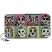 Four Color Owls (pastel) speakers