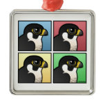 Four Color Peregrine Falcon Premium Square Ornament