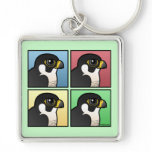 Four Color Peregrine Falcon Premium Square Keychain