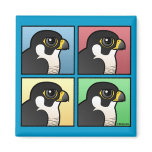 Four Color Peregrine Falcon Square Magnet