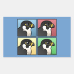 Four Color Peregrine Falcon Rectangle Sticker
