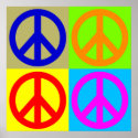 Four Color Pop Art Peace Sign Poster