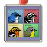 Four Color Warblers Premium Square Ornament