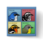 Four Color Warblers Square Button
