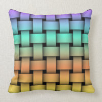 Four-Color Weave Pattern Throw Pillow