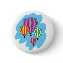 Four Colorful Hot Air Balloons Pinback Button