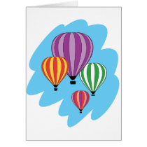 Four Colorful Hot Air Balloons Greeting Card