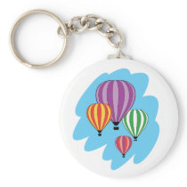 Four Colorful Hot Air Balloons Keychains