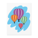 Four Colorful Hot Air Balloons Post Card