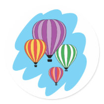 Four Colorful Hot Air Balloons Sticker