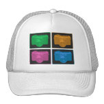 Four Colorful Retro Cameras Mesh Hats