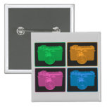 Four Colorful Retro Cameras Pins