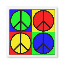 Four Colors, Four Peace Signs magnets