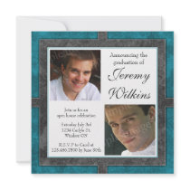 Four Corners Photo Grad Invitation - Blue