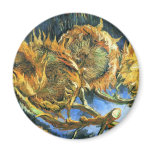 Four Cut Sunflowers - Vincent Van Gogh Fridge Magnet