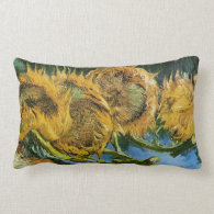 Four Cut Sunflowers, Vincent van Gogh Throw Pillow