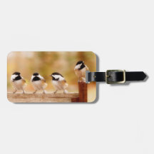 Four Cute Chickadees Tag For Bags