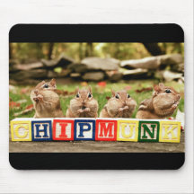 four cute chipmunks mousepad