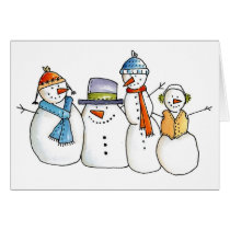 Four Cute Snowmen cards
