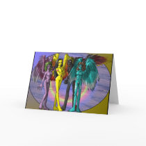 Four Demons Greetings card by GrenamoyaIsland Four Demons Greetings card