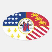 FOUR Detroit Oval Sticker
