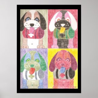 Four dogs poster
