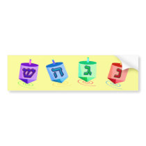 Four Dreidels Bumper Sticker