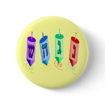 Four Dreidels Buttons