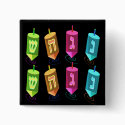 Four Dreidels Buttons
