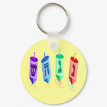 Four Dreidels Keychains