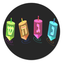 Four Dreidels Stickers stickers