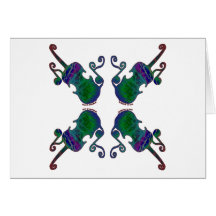 FOUR FANCY FIDDLES CARD