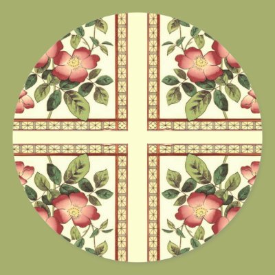 Four Floral Tiles Sticker Zazzle_sticker