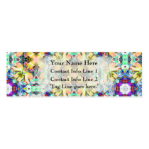 Four Flower Kaleidoscope Abstract Profile Card Business Card Templates
