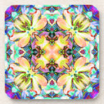 Four Flower Kaleidoscope Cork Coasters