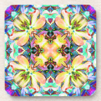 Four Flower Kaleidoscope Cork Coasters