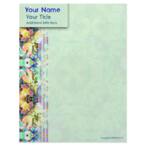 Four Flower Kaleidoscope Custom Letterhead