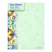 Four Flower Kaleidoscope Custom Letterhead