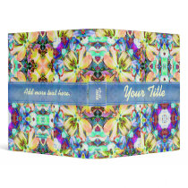 Four Flower Kaleidoscope Customizable Art Binder