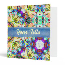 Four Flower Kaleidoscope Customizable Art Binder