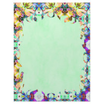 Four Flower Kaleidoscope Flame Letterhead