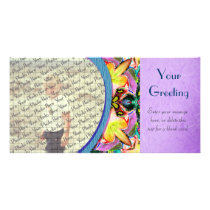 Four Flower Kaleidoscope PhotoCard Template Customized Photo Card