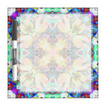 Four Flower Kaleidoscope Small Dry Erase Board