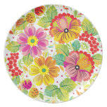 Four Flowers Vignette plates