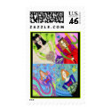 Four Folk Art Ladies Custom Postage postage by PennyCork Four Folk Art Ladies Custom Postage postage