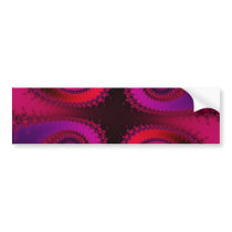 Four Fractal Spirals - red, purple, fuchsia Bumper Sticker
